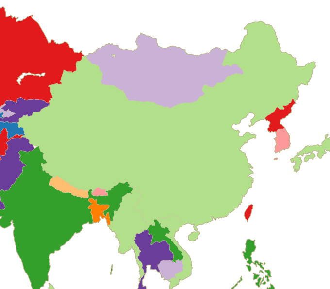 Regional China, Hong Kong, Macao eSIM plans - map of China, Hong Kong and Macao