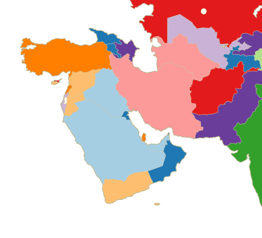 Gulf Region eSIM plans - map of the Gulf region