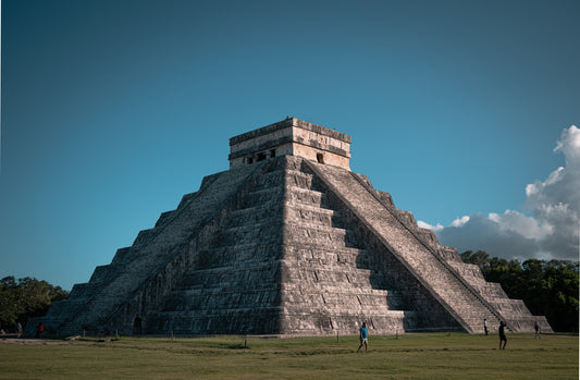 Tourist's view of an Ancient Mayan temple in Mexico