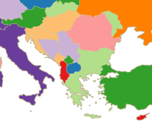 Regional Balkans eSIM plans - map of the Balkans