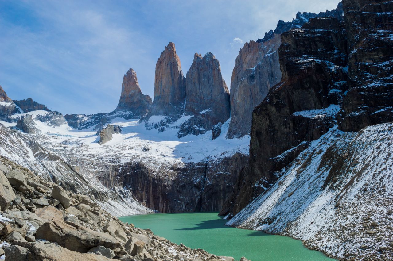 Chile eSIM plans for travel - photo of Andes Mountains with lake in foreground in Chile