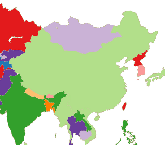 Regional China, Hong Kong, Macao eSIM plans - map of China, Hong Kong and Macao
