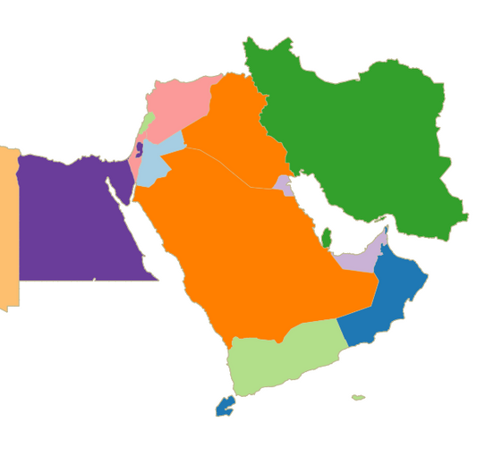 Regional GCC eSIM plans - map of GCC countries