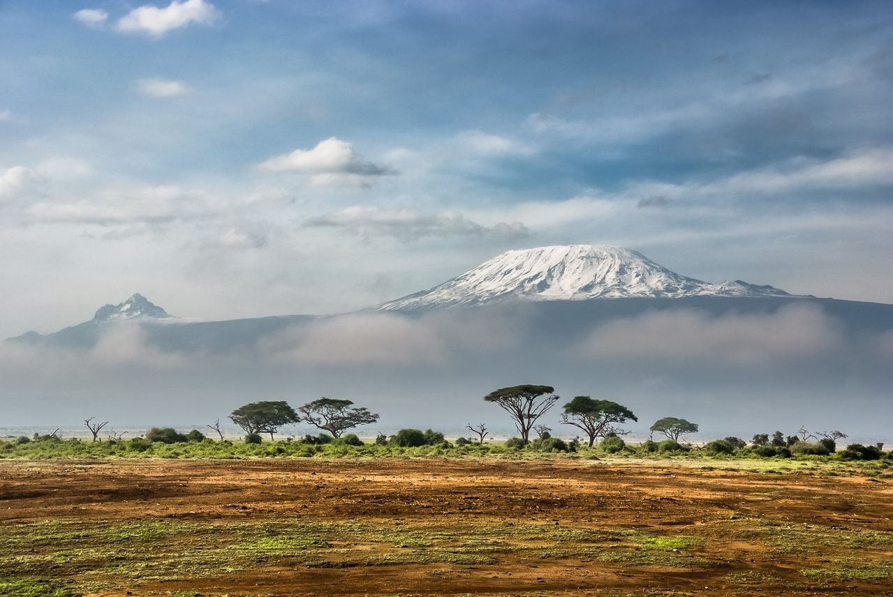 Kenya eSIM plans for travel - photo of the Kenya grasslands with Mount Kilimanjaro in the background