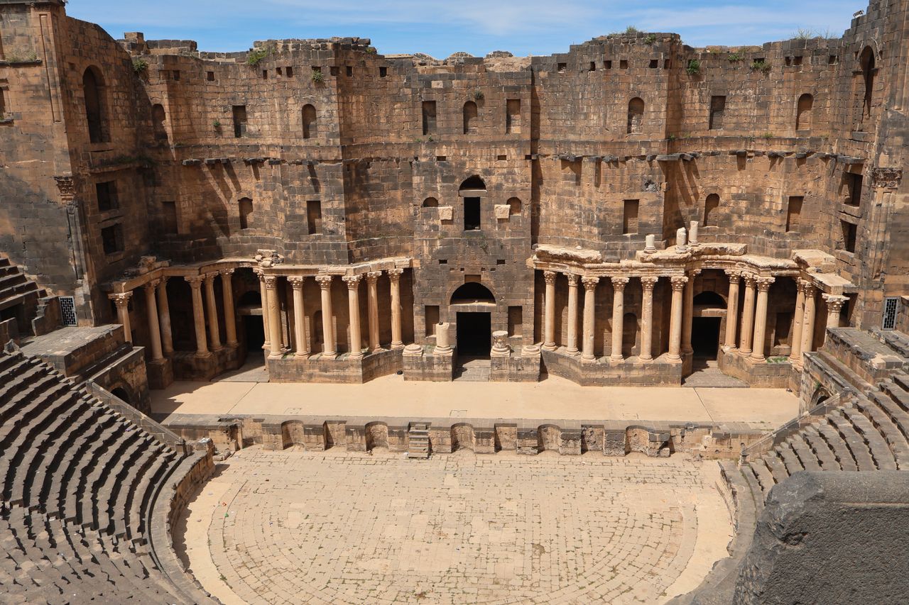 Best eSIM for Libya; photograph of the ruins of an ancient amphitheatre in Libya.