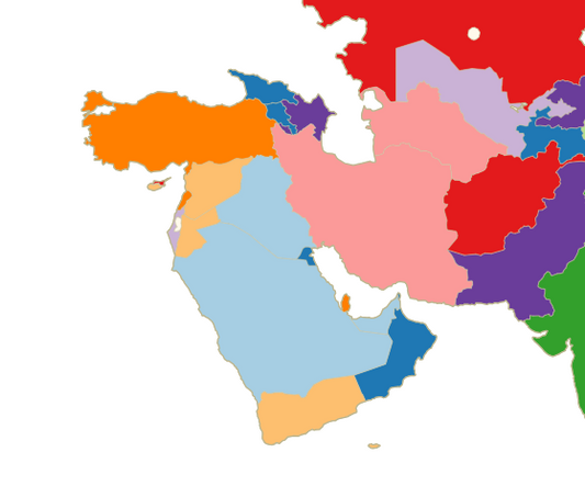 Regional Middle East eSIM plans - map of the Middle East