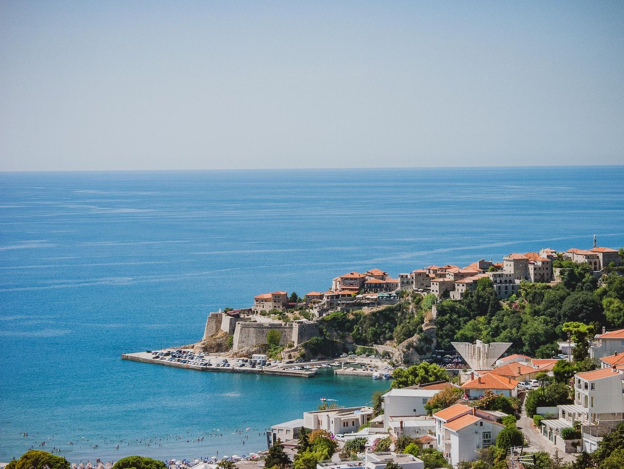 Best eSIM for Montenegro travel - photo of town on the sea in Montenegro.