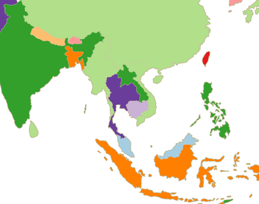 Singapore, Malaysia, Thailand eSIM plans - map of Singapore, Malaysia and Thailand